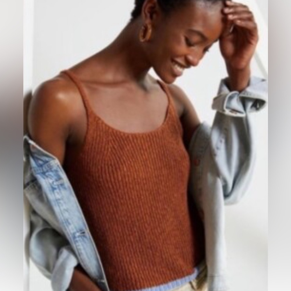 NWT Anthro Brown Knit Tank Top